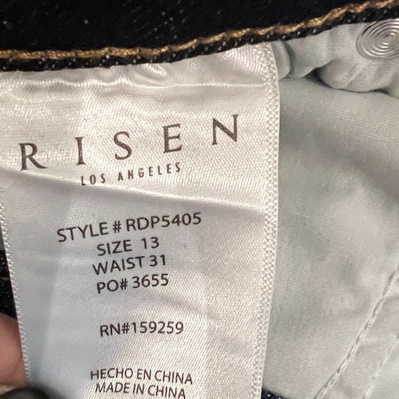 Risen Women's Dark Blue Jeans with Frayed Hem - Picture 5 of 5